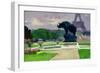 The Trocadero Gardens and the Rhinoceros by Jacquemart-Jules Ernest Renoux-Framed Giclee Print