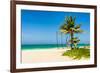 The Tropical Beach of Varadero in Cuba with Coconut Palms and Colorful Sailing Boats-Kamira-Framed Photographic Print