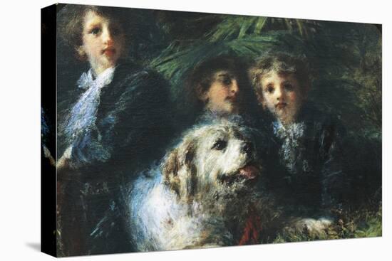 The Troubetzkoy Boys with a Dog, 1874-Daniele Ranzoni-Stretched Canvas