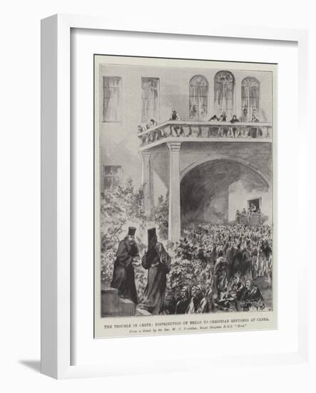 The Trouble in Crete, Distribution of Bread to Christian Refugees at Canea-null-Framed Giclee Print