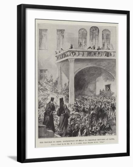 The Trouble in Crete, Distribution of Bread to Christian Refugees at Canea-null-Framed Giclee Print