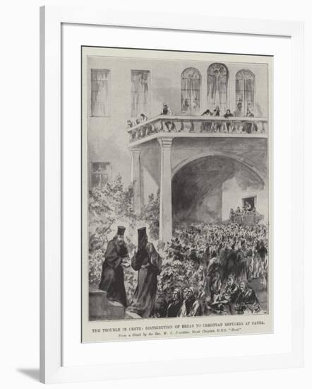 The Trouble in Crete, Distribution of Bread to Christian Refugees at Canea-null-Framed Giclee Print