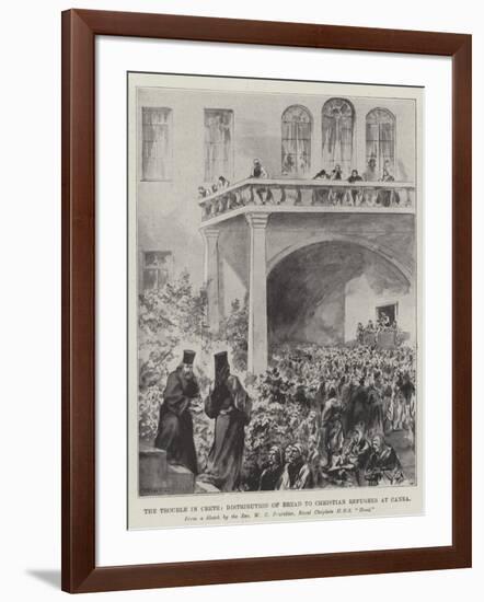 The Trouble in Crete, Distribution of Bread to Christian Refugees at Canea-null-Framed Giclee Print