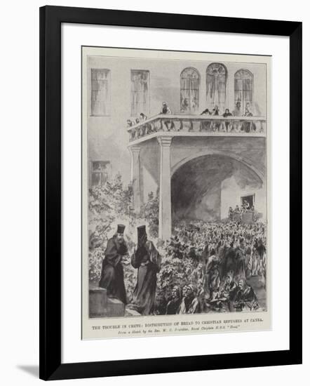 The Trouble in Crete, Distribution of Bread to Christian Refugees at Canea-null-Framed Giclee Print