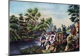 The Trout Stream, 1852-Currier & Ives-Mounted Giclee Print