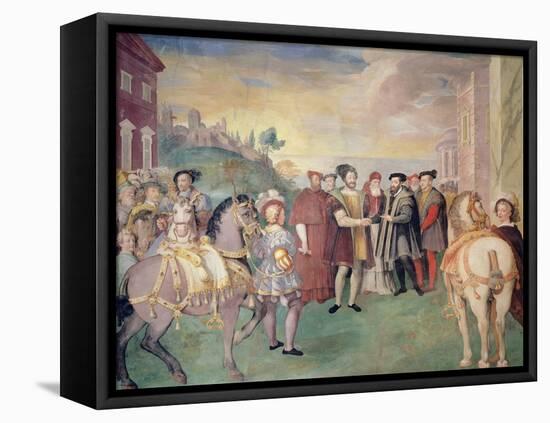 The Truce of Nice Between Francois I and the Emperor Charles V in 1538-null-Framed Stretched Canvas
