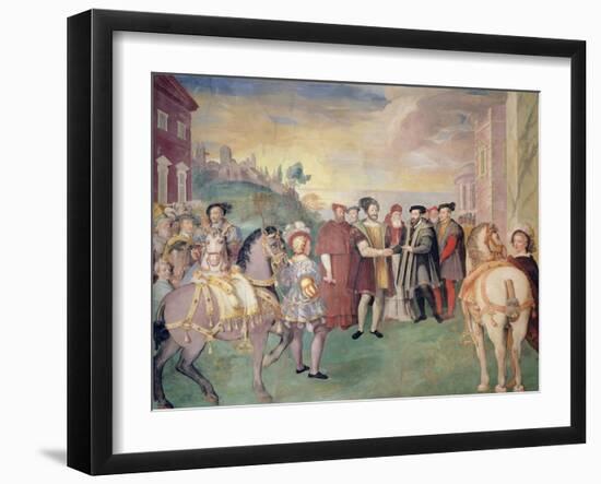 The Truce of Nice Between Francois I and the Emperor Charles V in 1538-null-Framed Giclee Print