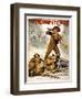 The Trumpet Calls Poster-Norman Lindsay-Framed Giclee Print