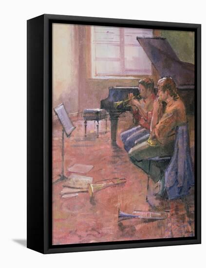 The Trumpet Lesson, 1998-Bob Brown-Framed Stretched Canvas