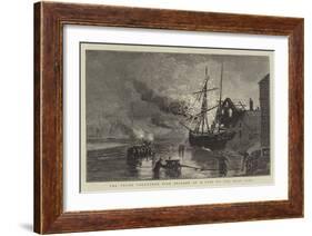 The Truro Volunteer Fire Brigade at a Fire on the Quay Side-null-Framed Giclee Print
