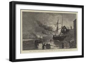 The Truro Volunteer Fire Brigade at a Fire on the Quay Side-null-Framed Giclee Print