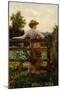 The Trysting Place, Woman Leaning on Gate-William A. Breakspeare-Mounted Giclee Print