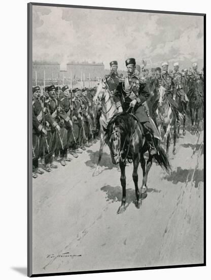 The Tsar Reviewing His Troops-Frederic De Haenen-Mounted Giclee Print