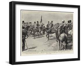 The Tsar Watching the March Past of His Bodyguard (2nd Cossack Guards) at the Spring Review on the-Frederic De Haenen-Framed Giclee Print