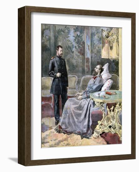 The Tsarevich Nicholas and His Father Tsar Alexander III of Russia, 1894-F Meaulle-Framed Giclee Print