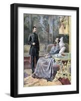 The Tsarevich Nicholas and His Father Tsar Alexander III of Russia, 1894-F Meaulle-Framed Giclee Print