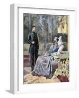 The Tsarevich Nicholas and His Father Tsar Alexander III of Russia, 1894-F Meaulle-Framed Giclee Print