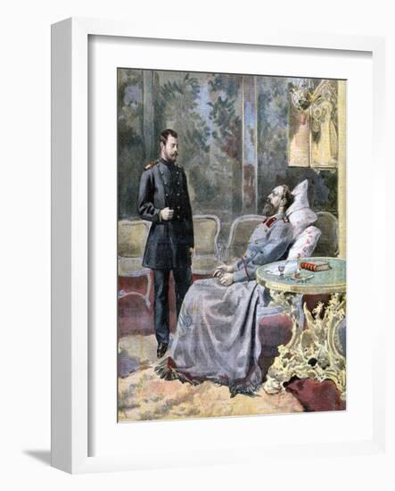 The Tsarevich Nicholas and His Father Tsar Alexander III of Russia, 1894-F Meaulle-Framed Giclee Print