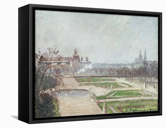 The Tuileries Gardens and the Louvre-Camille Pissarro-Framed Stretched Canvas