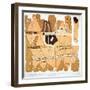 The Turin Papyrus, Reproduction of Ancient Egyptian Map of Gold Mines, c.1300 BC-null-Framed Giclee Print