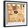 The Turin Papyrus, Reproduction of Ancient Egyptian Map of Gold Mines, c.1300 BC-null-Framed Giclee Print