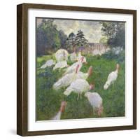 The Turkeys at the Chateau De Rottembourg, Montgeron, 1877-Claude Monet-Framed Giclee Print