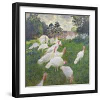 The Turkeys at the Chateau De Rottembourg, Montgeron, 1877-Claude Monet-Framed Giclee Print