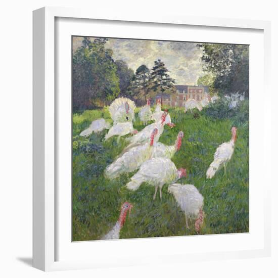 The Turkeys at the Chateau De Rottembourg, Montgeron, 1877-Claude Monet-Framed Giclee Print