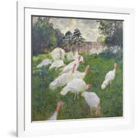 The Turkeys at the Chateau De Rottembourg, Montgeron, 1877-Claude Monet-Framed Giclee Print