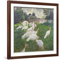 The Turkeys at the Chateau De Rottembourg, Montgeron, 1877-Claude Monet-Framed Giclee Print