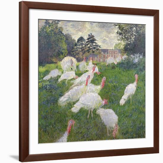 The Turkeys at the Chateau De Rottembourg, Montgeron, 1877-Claude Monet-Framed Giclee Print