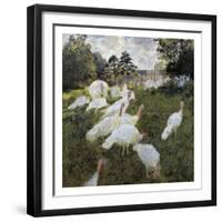 The Turkeys at the Chateau De Rottembourg, Montgeron-Claude Monet-Framed Premium Giclee Print