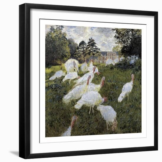 The Turkeys at the Chateau De Rottembourg, Montgeron-Claude Monet-Framed Premium Giclee Print