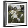 The Turkeys at the Chateau De Rottembourg, Montgeron-Claude Monet-Framed Premium Giclee Print