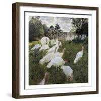 The Turkeys at the Chateau De Rottembourg, Montgeron-Claude Monet-Framed Premium Giclee Print