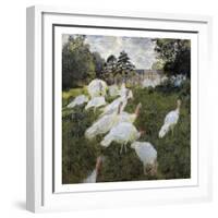 The Turkeys at the Chateau De Rottembourg, Montgeron-Claude Monet-Framed Premium Giclee Print