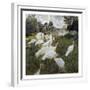 The Turkeys at the Chateau De Rottembourg, Montgeron-Claude Monet-Framed Premium Giclee Print