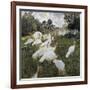 The Turkeys at the Chateau De Rottembourg, Montgeron-Claude Monet-Framed Art Print