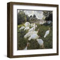 The Turkeys at the Chateau De Rottembourg, Montgeron-Claude Monet-Framed Art Print