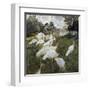 The Turkeys at the Chateau De Rottembourg, Montgeron-Claude Monet-Framed Art Print