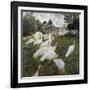 The Turkeys at the Chateau De Rottembourg, Montgeron-Claude Monet-Framed Art Print