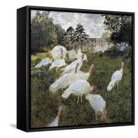 The Turkeys at the Chateau De Rottembourg, Montgeron-Claude Monet-Framed Stretched Canvas