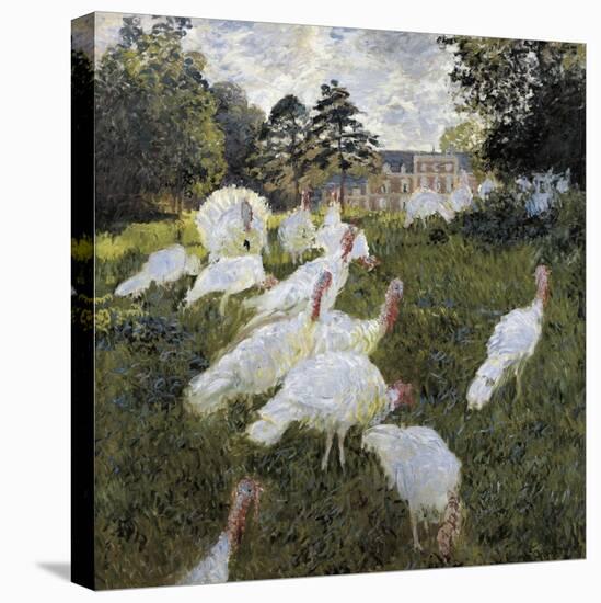 The Turkeys at the Chateau De Rottembourg, Montgeron-Claude Monet-Stretched Canvas