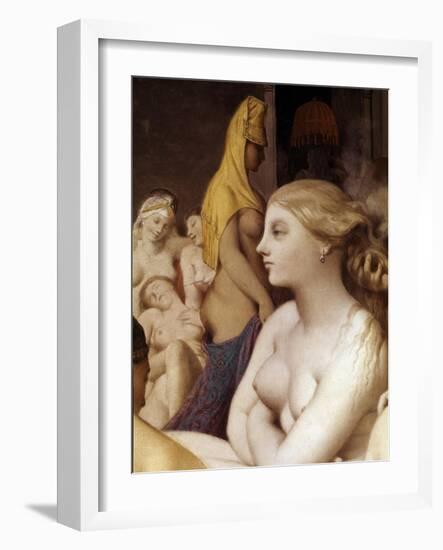 The Turkish Bath, Detail (1862, Oil on Wood)-Jean Auguste Dominique Ingres-Framed Giclee Print