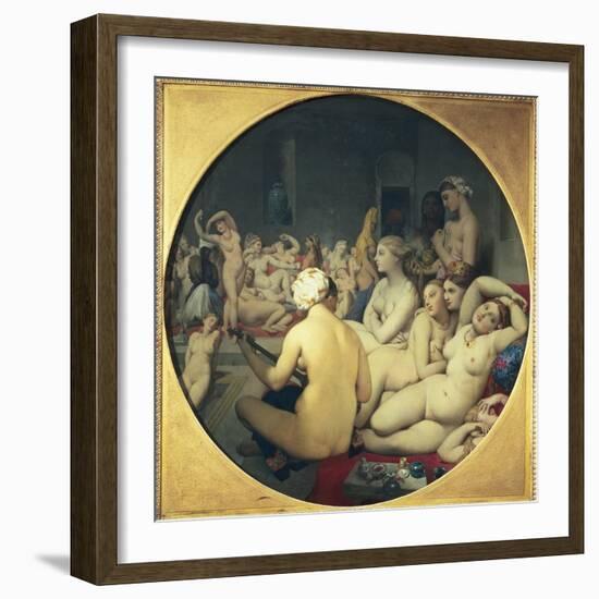 The Turkish Bath-Jean-Auguste-Dominique Ingres-Framed Art Print