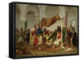 The Turkish Cafe-Charles Marie Lhuillier-Framed Stretched Canvas