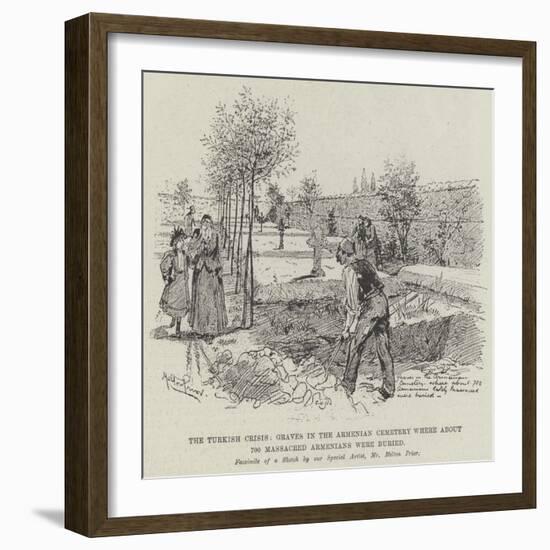The Turkish Crisis, Graves in the Armenian Cemetery Where About 700 Massacred Armenians Were Buried-Melton Prior-Framed Giclee Print