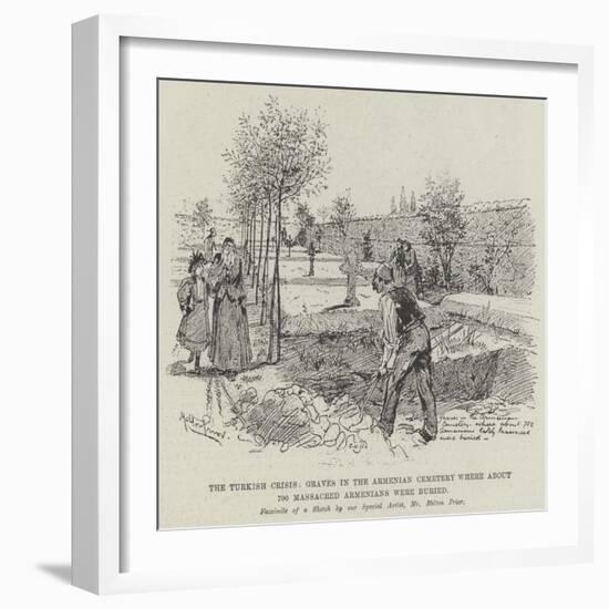 The Turkish Crisis, Graves in the Armenian Cemetery Where About 700 Massacred Armenians Were Buried-Melton Prior-Framed Giclee Print