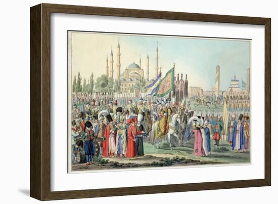 The Turkish Sultan Reviewing His Janissaries-null-Framed Giclee Print