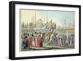 The Turkish Sultan Reviewing His Janissaries-null-Framed Giclee Print